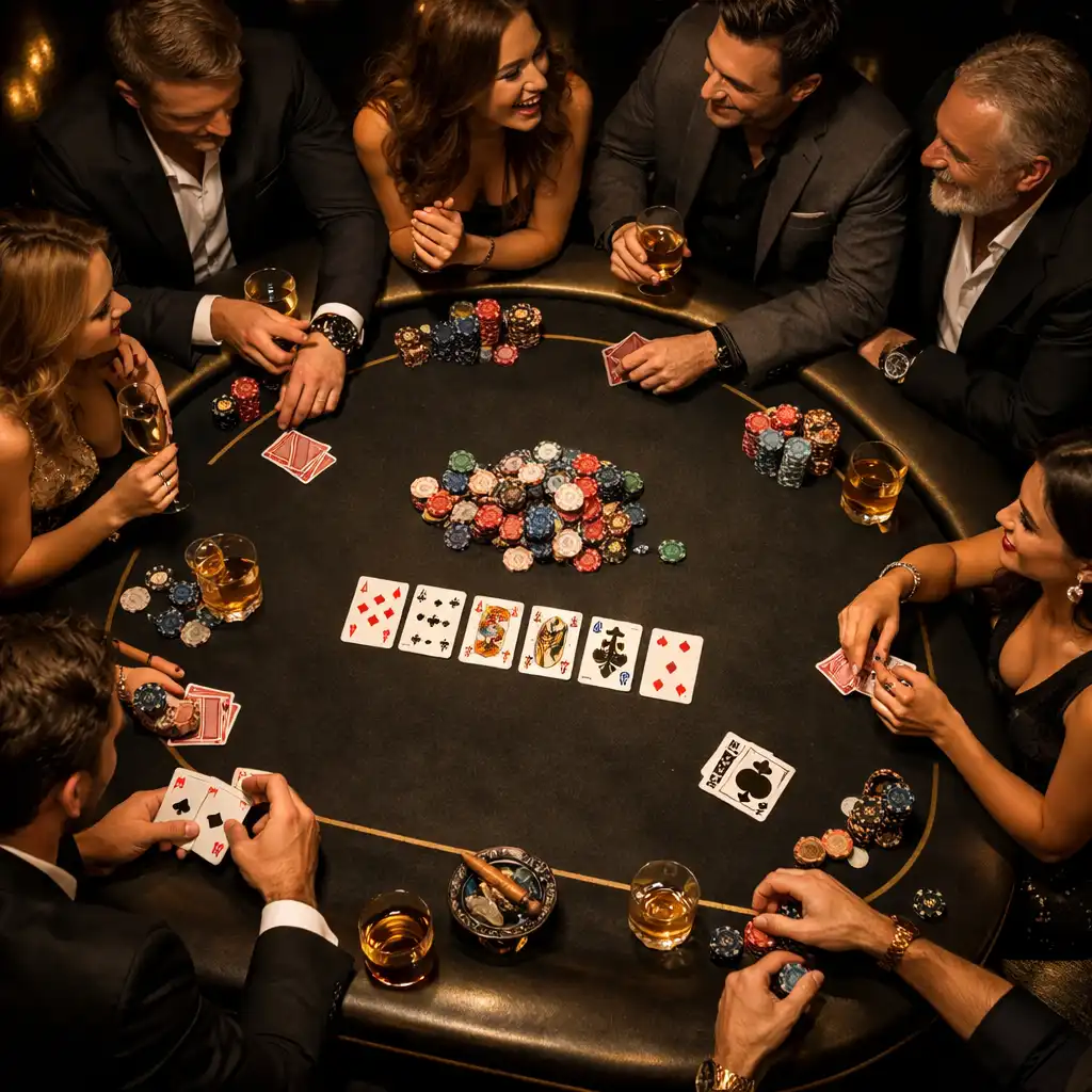 Poker podczas wieczoru